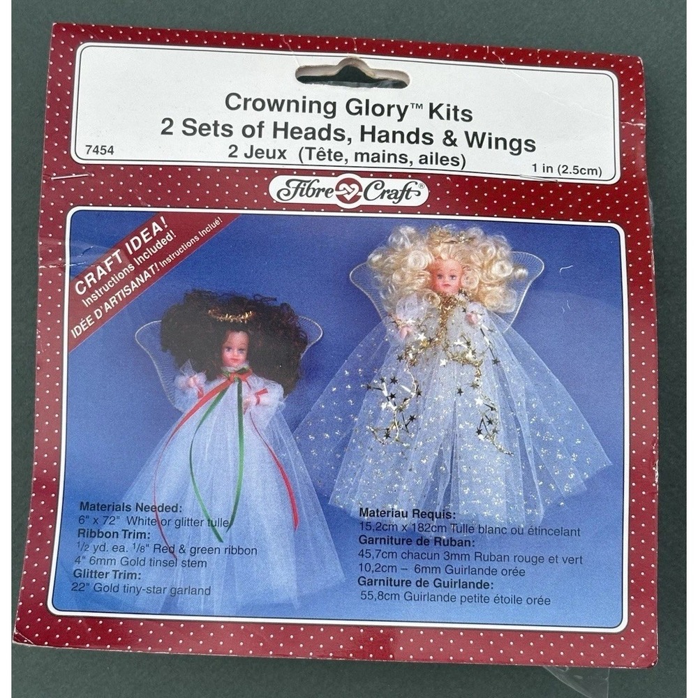 Fibre Craft Crowning Glory Doll Angel Making Heads- Hands -Wings - NOS